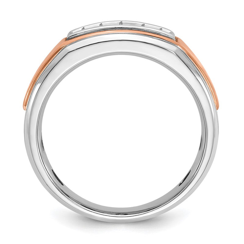 14k White/Rose Gold Two-tone Gold White/Rose Gold Men's 1/4 carat Diamond Complete Ring