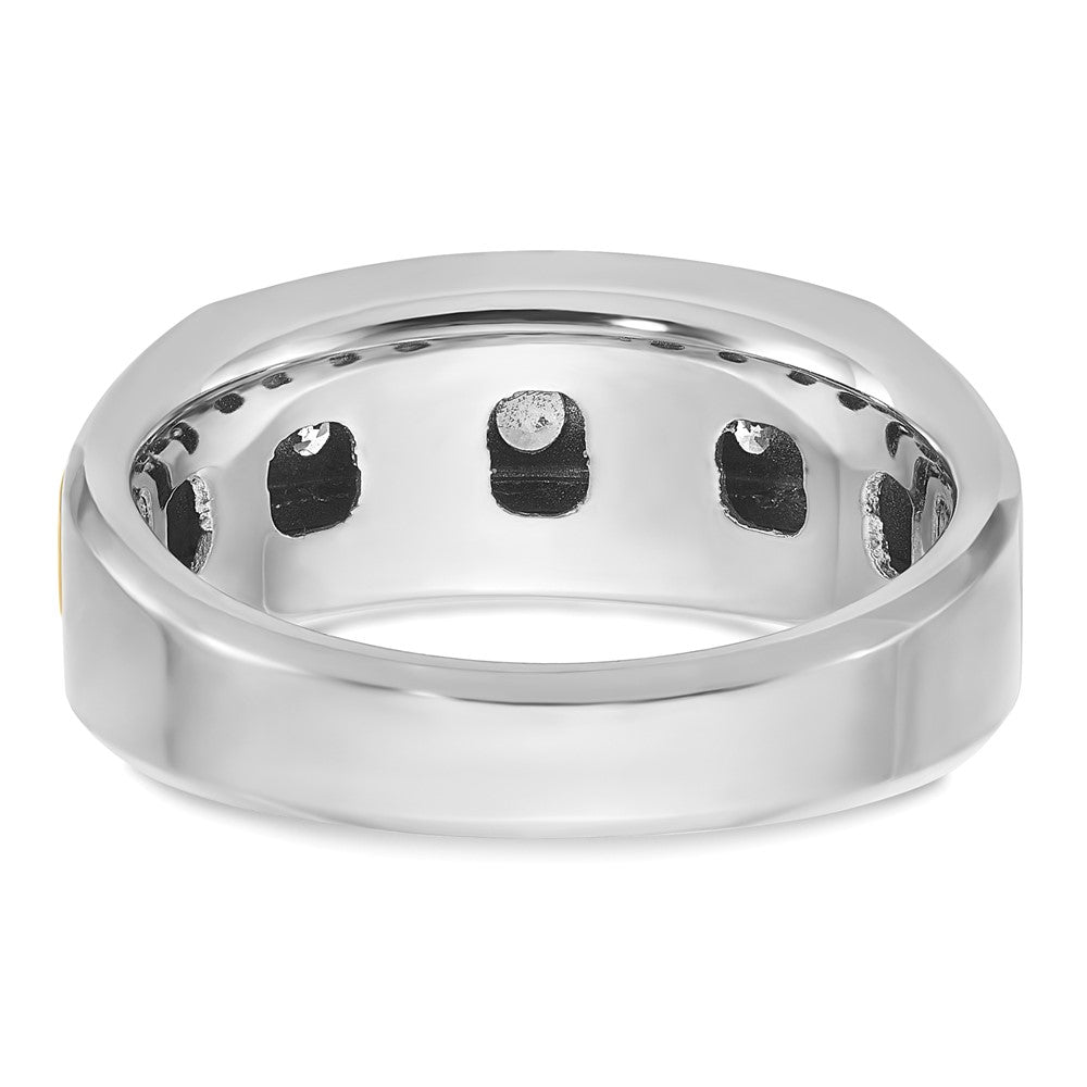 10K Two-Tone Ibgoodman Men'S Polished 5-Stone 1/2 Carat A Quality Diamond Ring