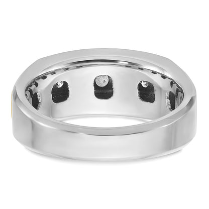10K Two-Tone Ibgoodman Men'S Polished 5-Stone 1/2 Carat A Quality Diamond Ring