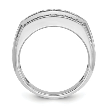 10K White Gold Ibgoodman Men'S Polished & Satin 3-Row Ring Mounting