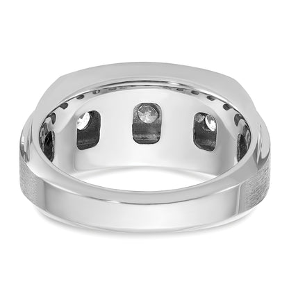10K White Gold Ibgoodman Men'S Polished & Satin 3-Row Ring Mounting
