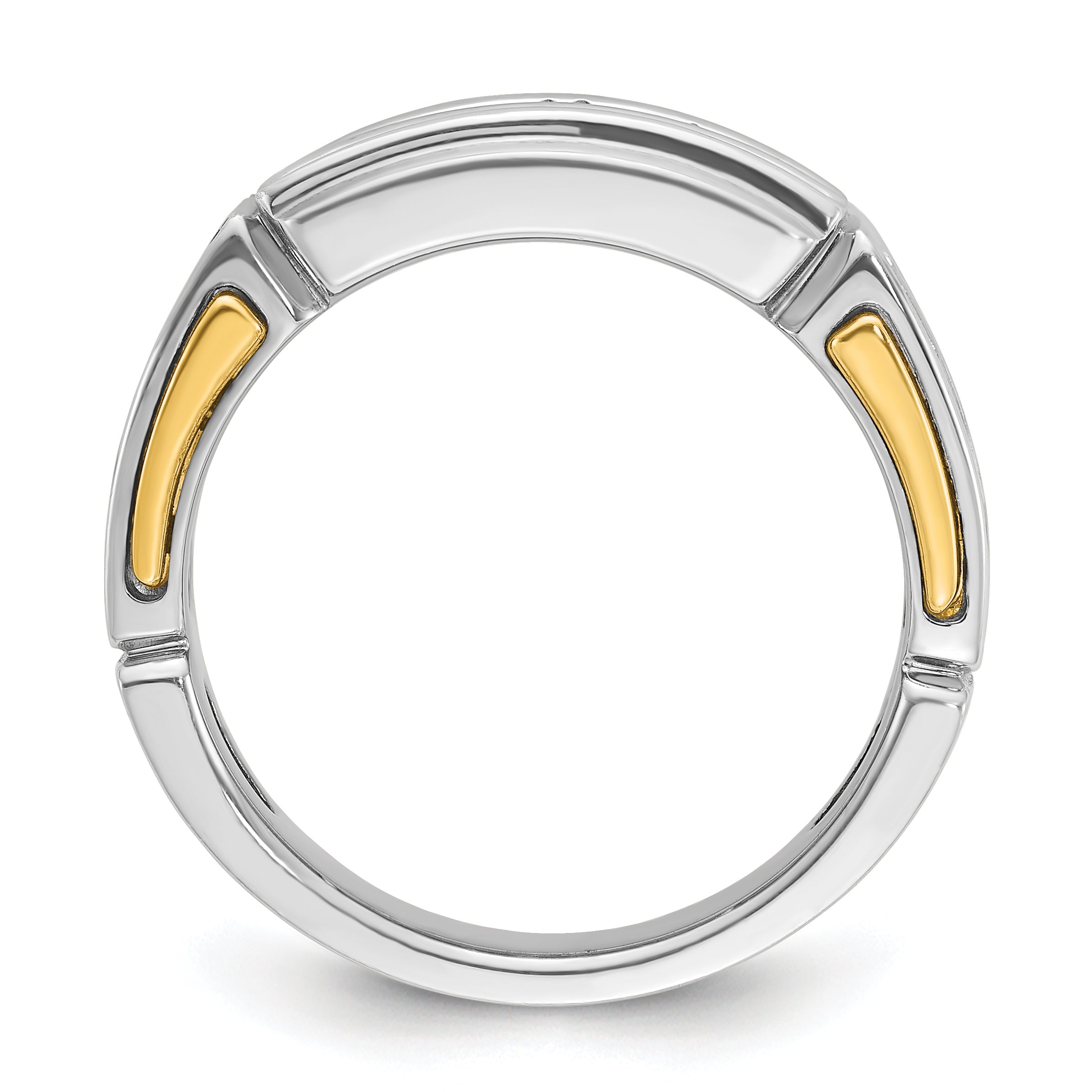 14k Two-tone Gold Men's 1 carat Diamond Complete Ring