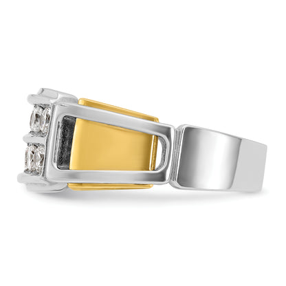 14k Two-tone Gold Men's 1 carat Diamond Complete Ring