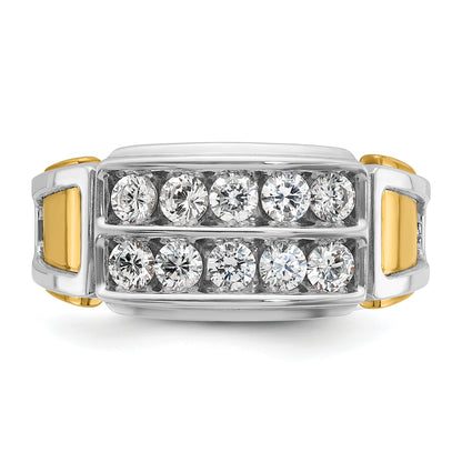14k Two-tone Gold Men's 1 carat Diamond Complete Ring