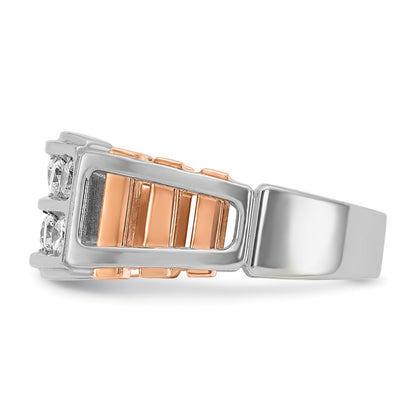14k White/Rose Gold Two-tone Gold White/Rose Gold Men's 1 carat Diamond Complete Ring