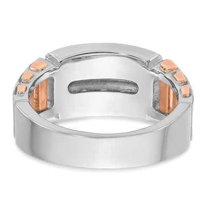 14k White/Rose Gold Two-tone Gold White/Rose Gold Men's 1 carat Diamond Complete Ring