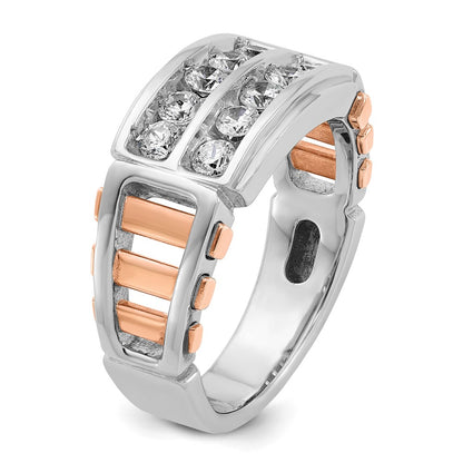 14k White/Rose Gold Two-tone Gold White/Rose Gold Men's 1 carat Diamond Complete Ring