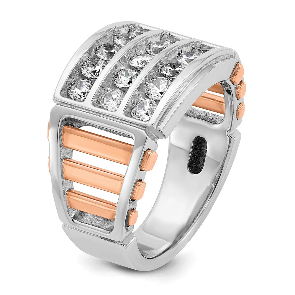 14k White/Rose Gold Two-tone Gold White/Rose Gold Men's 1.5 carat Diamond Complete Ring