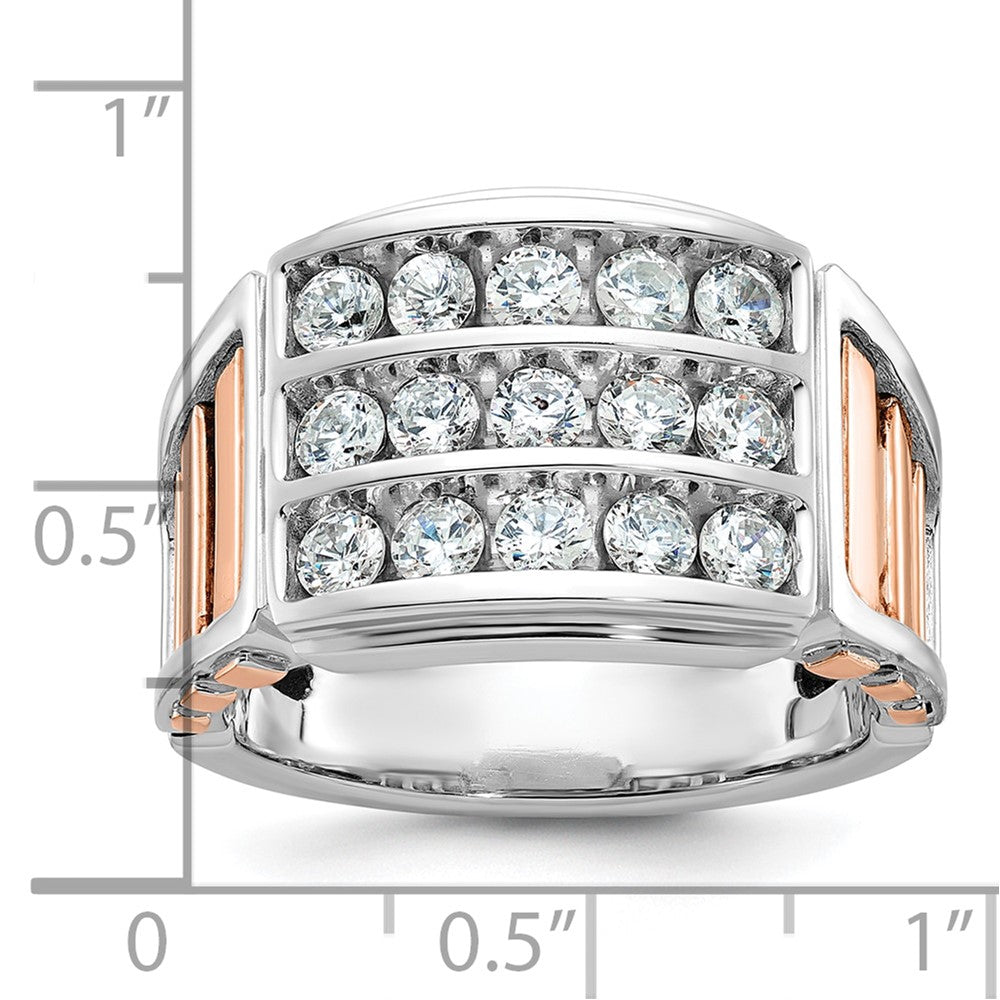 14k White/Rose Gold Two-tone Gold White/Rose Gold Men's 1.5 carat Diamond Complete Ring