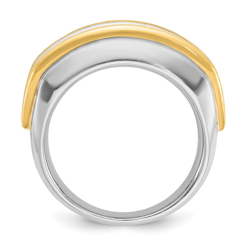 14k Two-tone Two Tone 1 1/2 Ct. Lab Grown Diamond VS/SI+ G+ Men's Ring