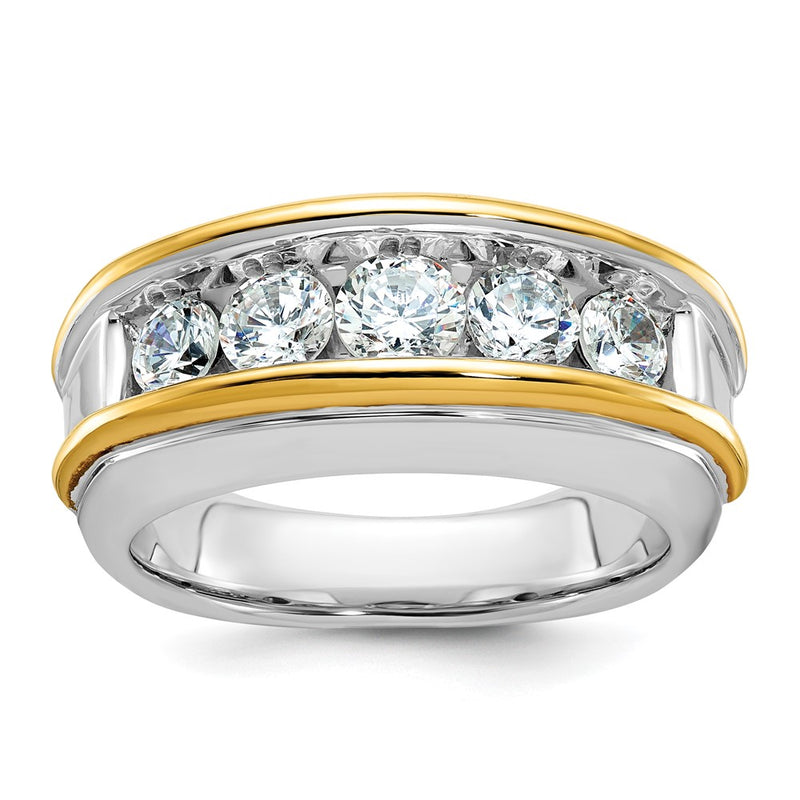 14k Two-tone Two Tone 1 1/2 Ct. Lab Grown Diamond VS/SI+ G+ Men's Ring