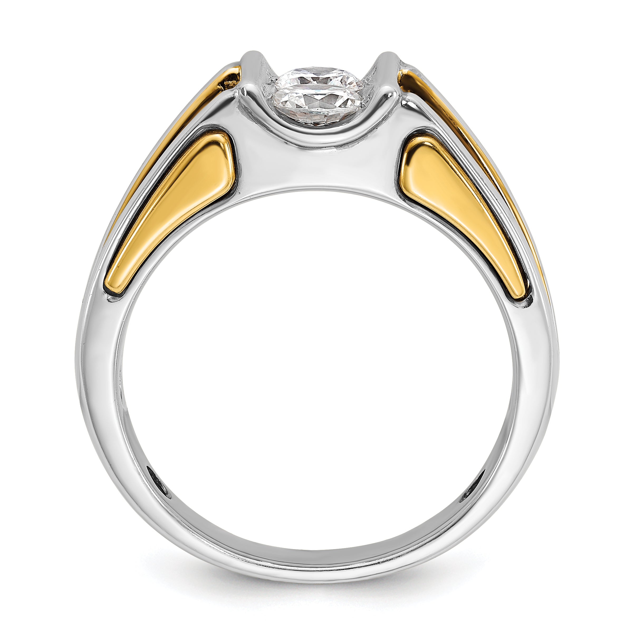 14k Two-tone Gold Men's 3/4 carat Diamond Complete Ring
