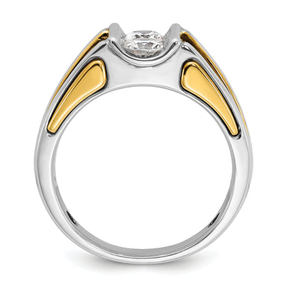 14k Two-tone Gold Men's 3/4 carat Diamond Complete Ring