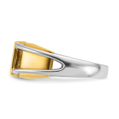 14k Two-tone Gold Men's 3/4 carat Diamond Complete Ring