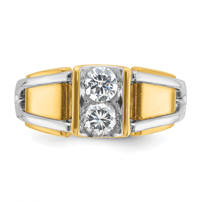 14k Two-tone Gold Men's 3/4 carat Diamond Complete Ring