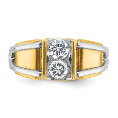 14k Two-tone Gold Men's 3/4 carat Diamond Complete Ring