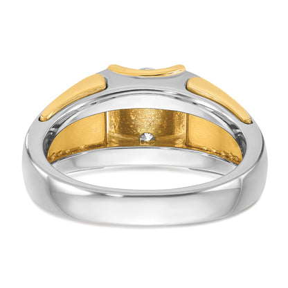14k Two-tone Gold Men's 3/4 carat Diamond Complete Ring