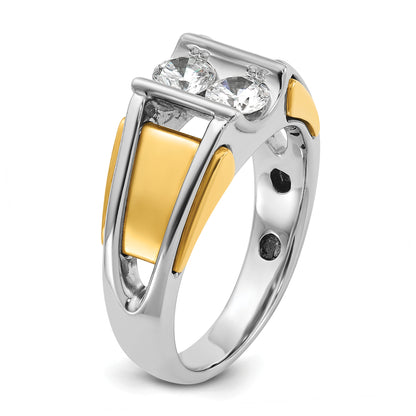 14k Two-tone Gold Men's 3/4 carat Diamond Complete Ring