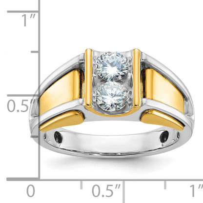 14k Two-tone Gold Men's 3/4 carat Diamond Complete Ring