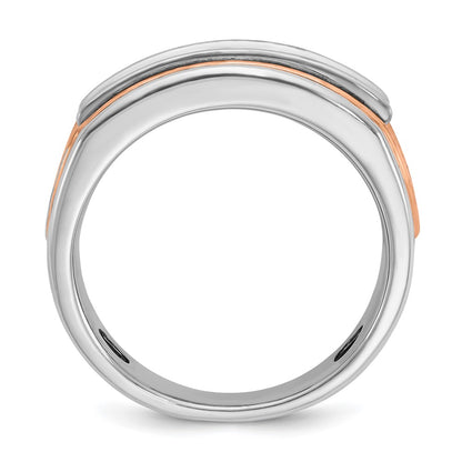 14k White/Rose Gold Two-tone Gold White/Rose Gold Men's 1 carat Diamond Complete Ring