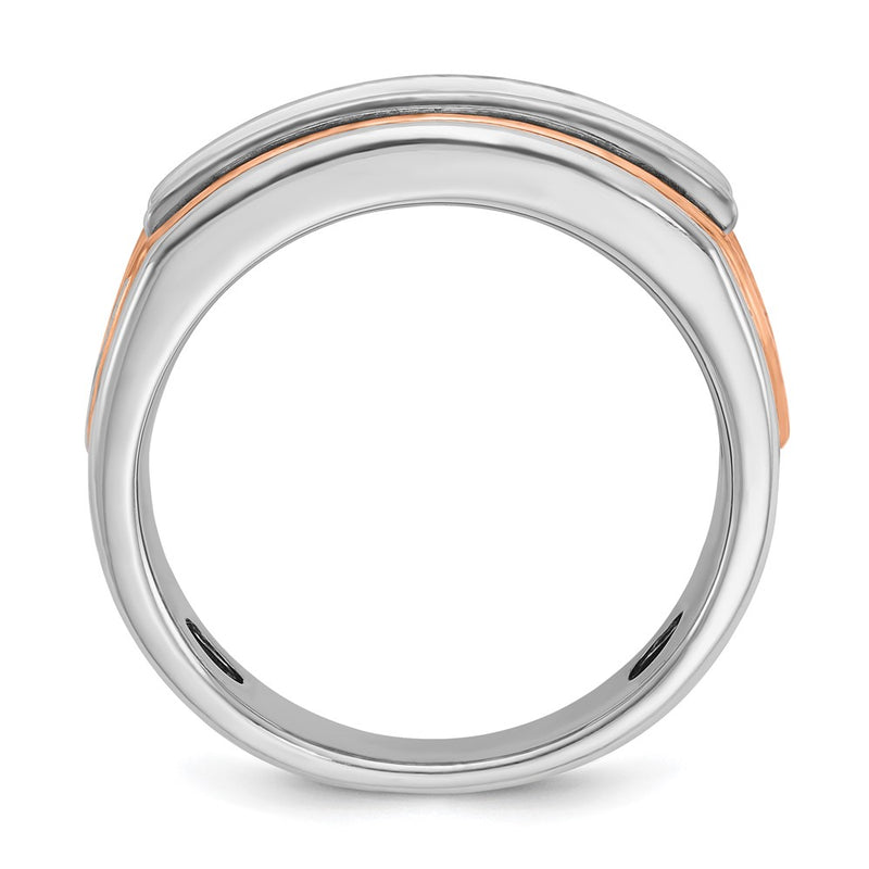 14k White/Rose Gold Two-tone Gold White/Rose Gold Men's 1 carat Diamond Complete Ring