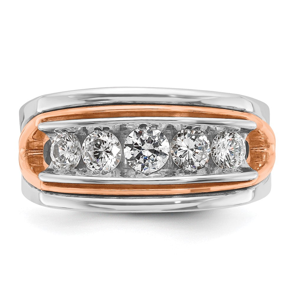 14k White/Rose Gold Two-tone Gold White/Rose Gold Men's 1 carat Diamond Complete Ring
