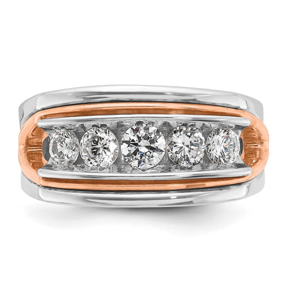 14k White/Rose Gold Two-tone Gold White/Rose Gold Men's 1 carat Diamond Complete Ring