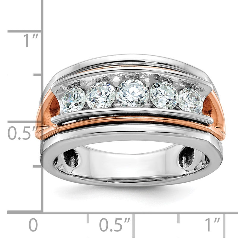 14k White/Rose Gold Two-tone Gold White/Rose Gold Men's 1 carat Diamond Complete Ring
