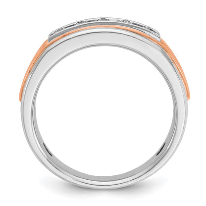 14k White/Rose Gold Two-tone Gold White/Rose Gold Men's 1/2 carat Diamond Complete Ring