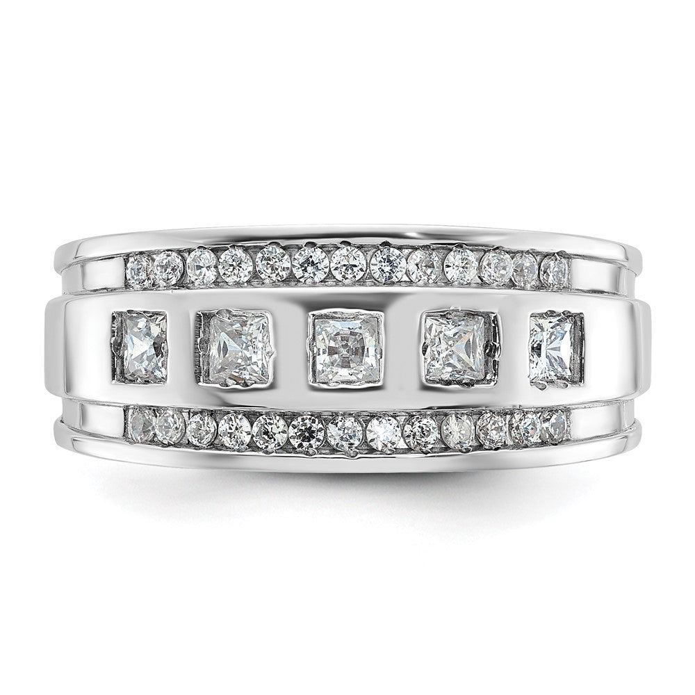 14k White Gold Men's 1.1 carat Diamond Complete Ring