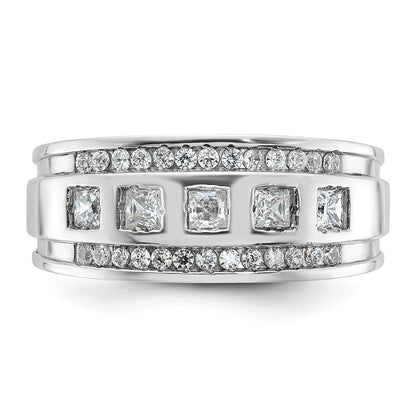 14k White Gold Men's 1.1 carat Diamond Complete Ring