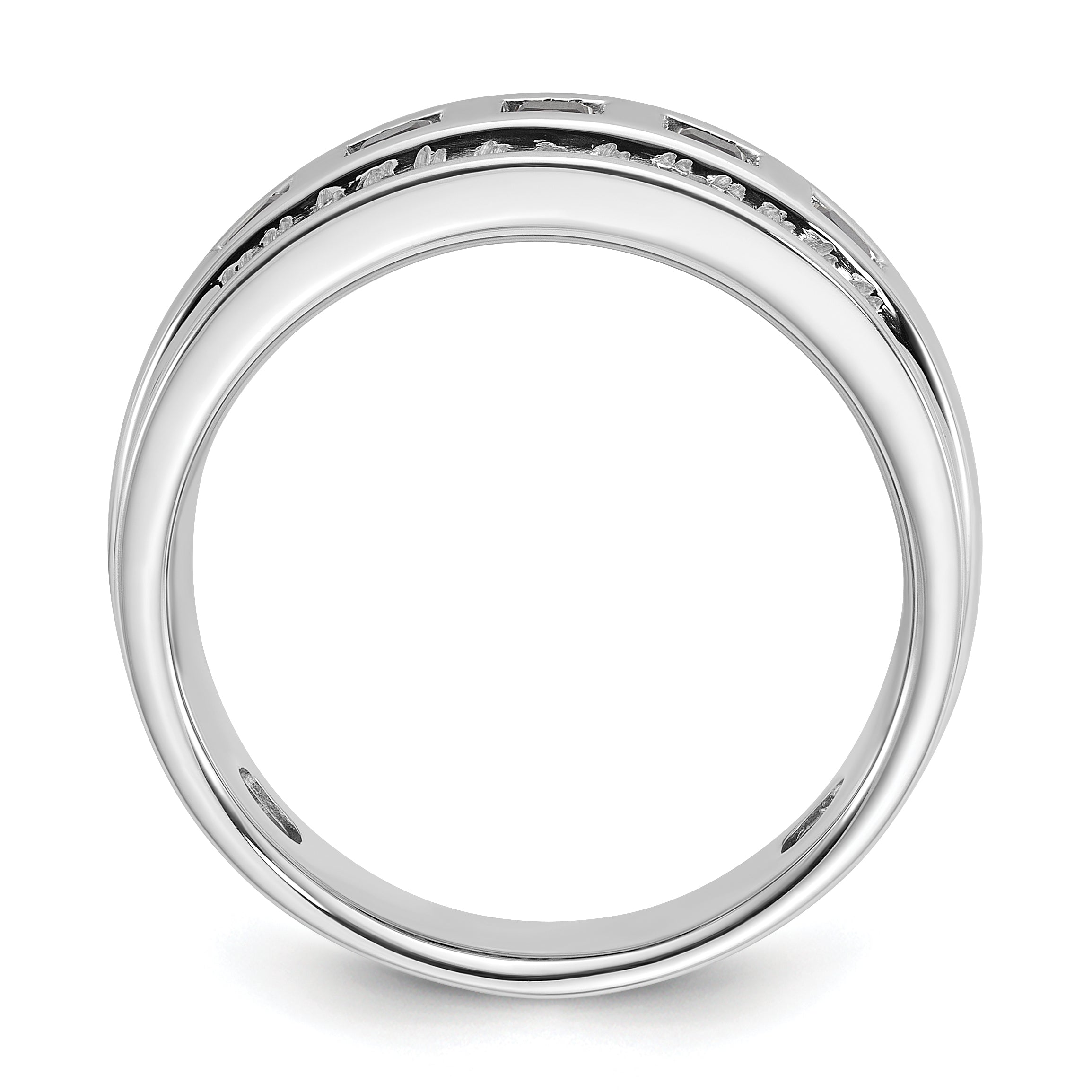 14k White Gold Men's 1.5 carat Black and White Diamond Complete Ring