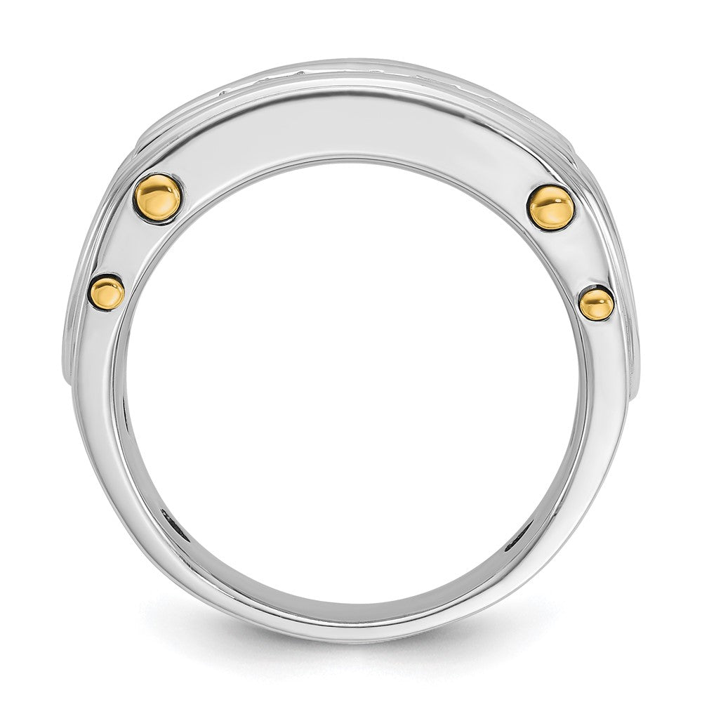 14k Two-tone Gold Men's 1 carat Diamond Complete Ring