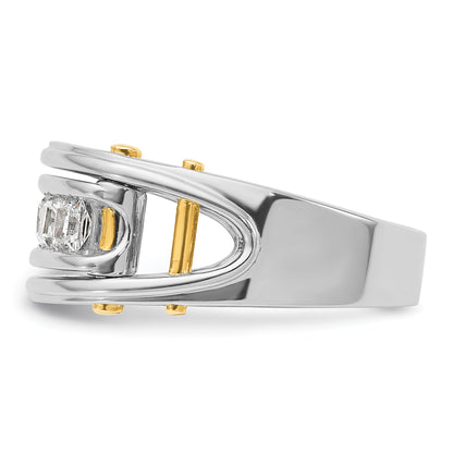 14k Two-tone Gold Men's 1 carat Diamond Complete Ring