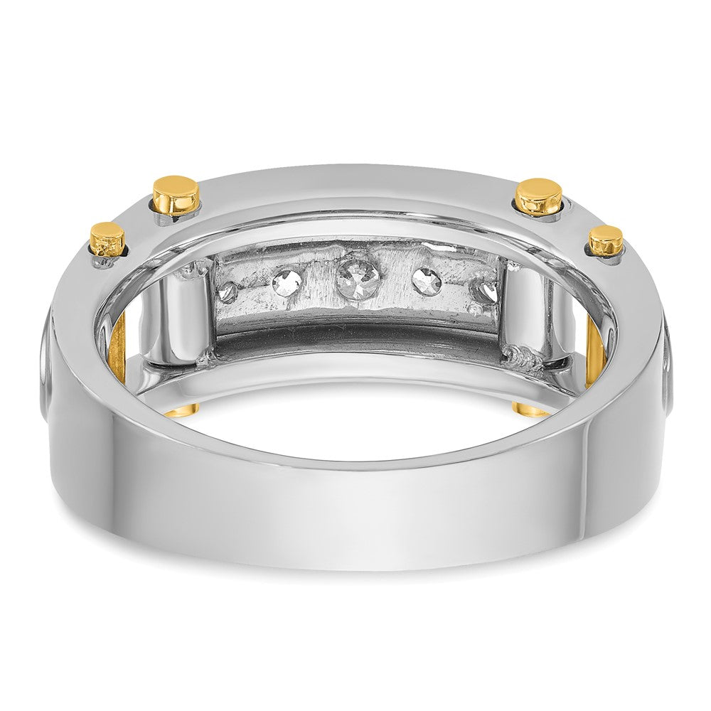 14k Two-tone Gold Men's 1/2 carat Diamond Complete Ring