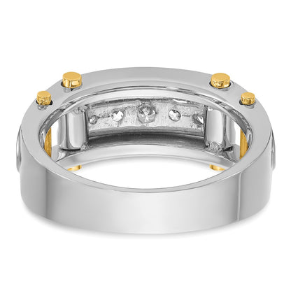 14k Two-tone Gold Men's 1/2 carat Diamond Complete Ring