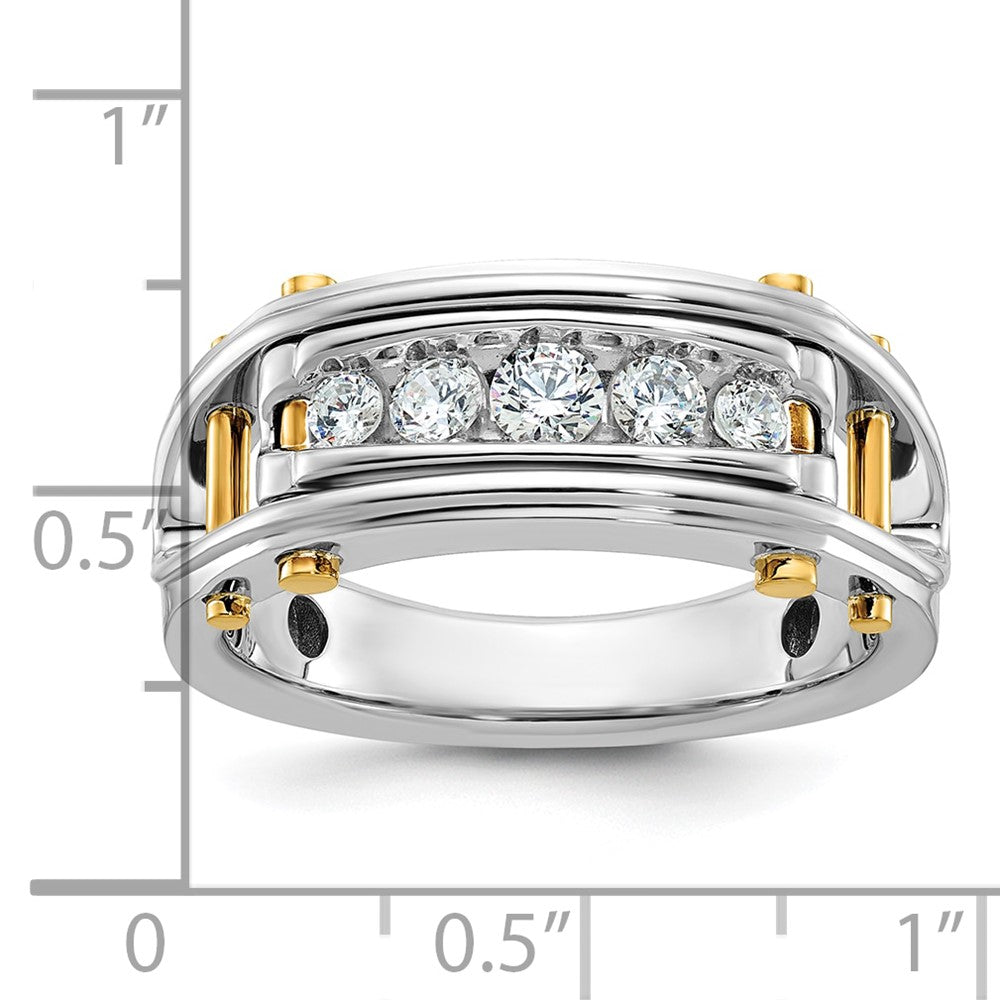 14k Two-tone Gold Men's 1/2 carat Diamond Complete Ring
