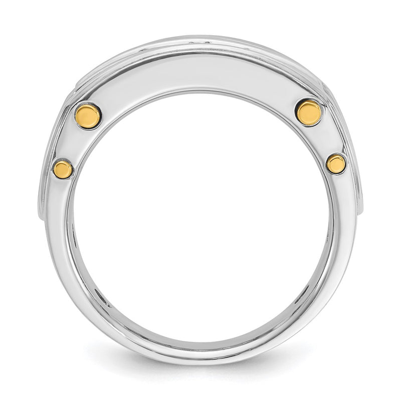 14k Two-tone Gold Men's 1 carat Diamond Complete Ring