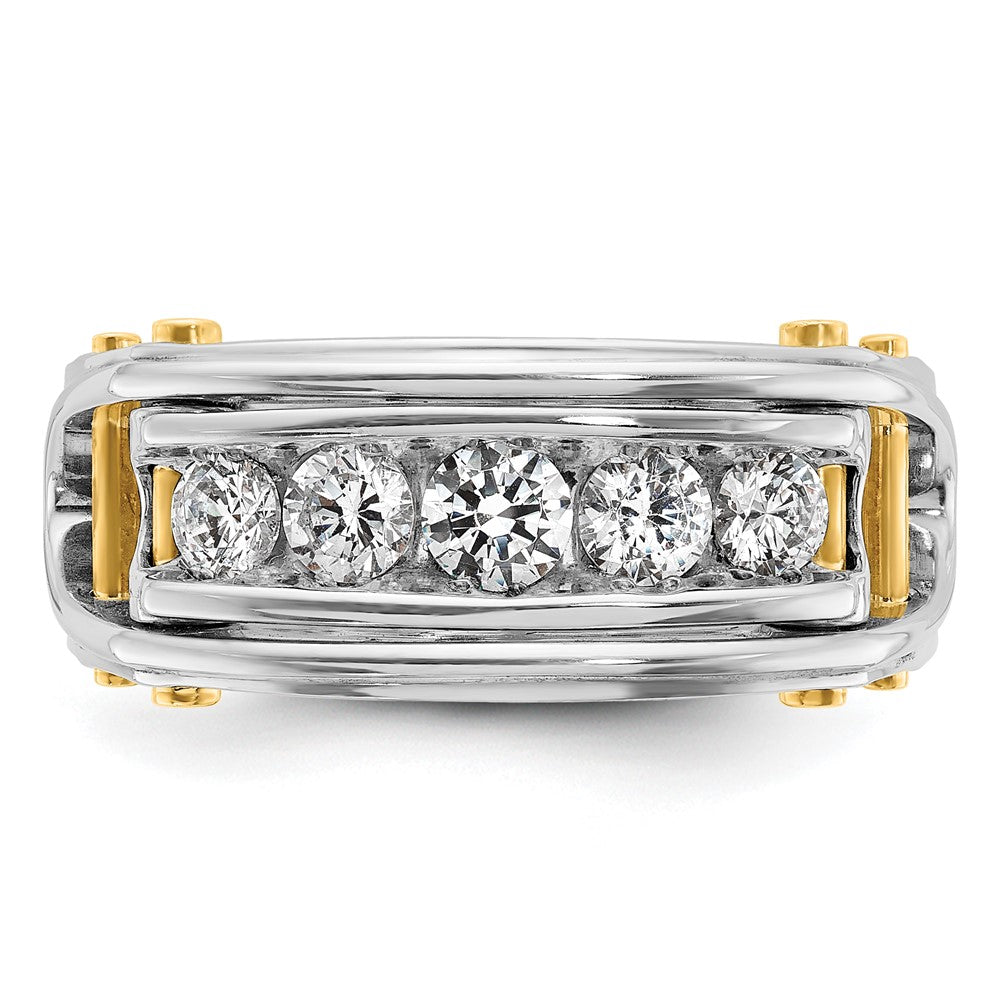 14k Two-tone Gold Men's 1 carat Diamond Complete Ring