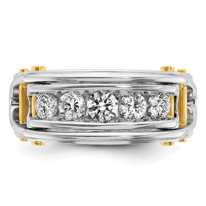 14k Two-tone Gold Men's 1 carat Diamond Complete Ring