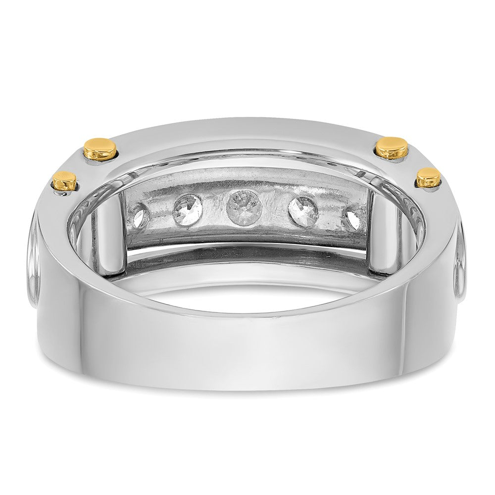 14k Two-tone Gold Men's 1 carat Diamond Complete Ring