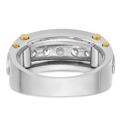 14k Two-tone Gold Men's 1 carat Diamond Complete Ring