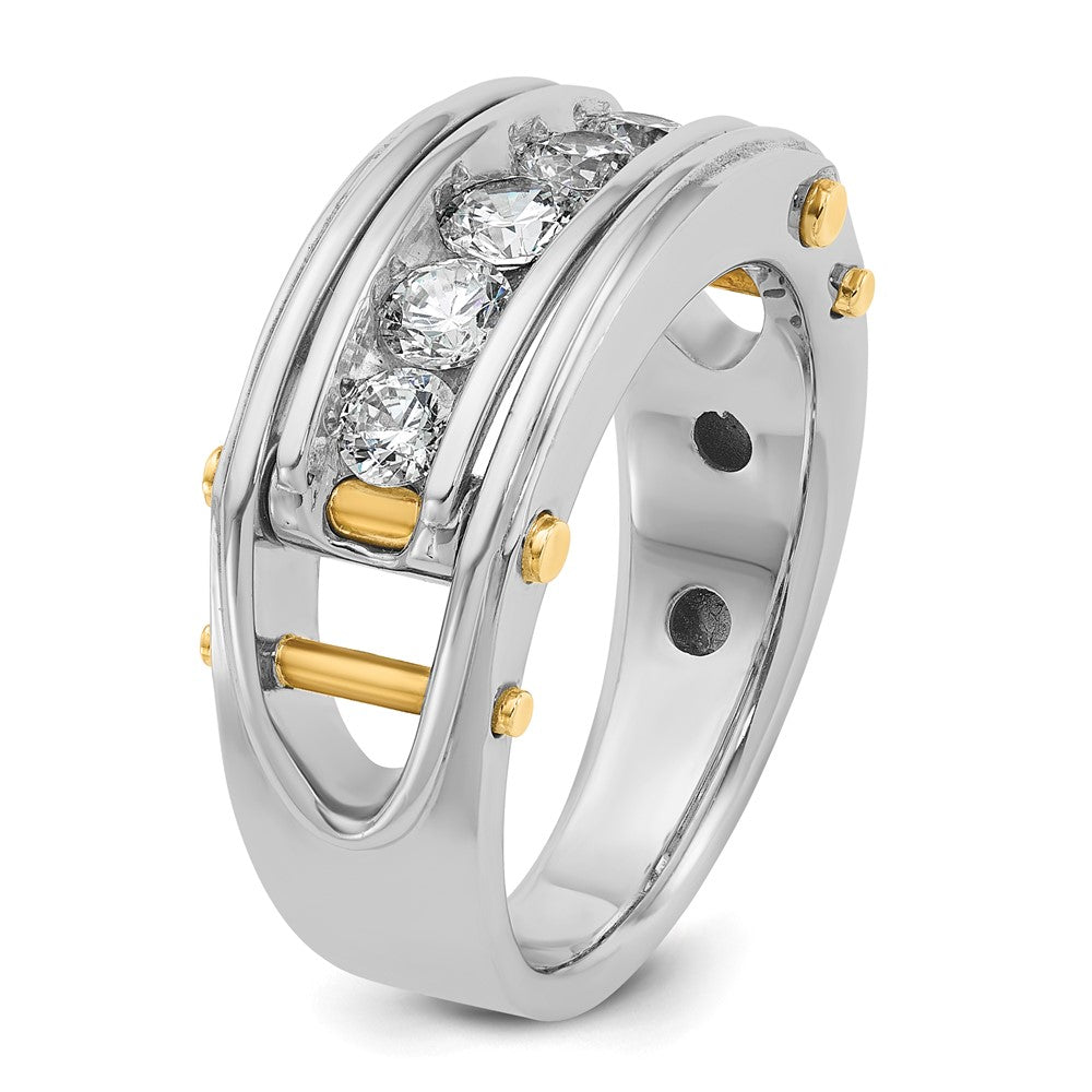 14k Two-tone Gold Men's 1 carat Diamond Complete Ring