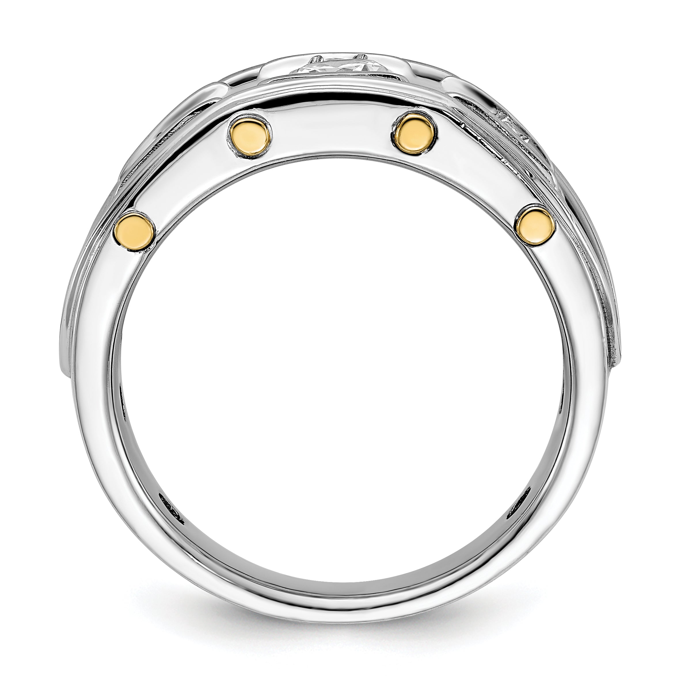14k Two-tone Gold Men's 1 carat Diamond Complete Ring