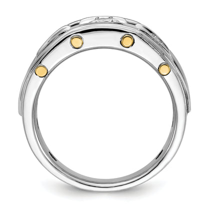 14k Two-tone Gold Men's 1 carat Diamond Complete Ring