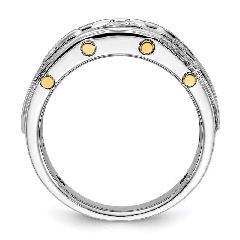 14k Two-tone Gold Men's 1 carat Diamond Complete Ring