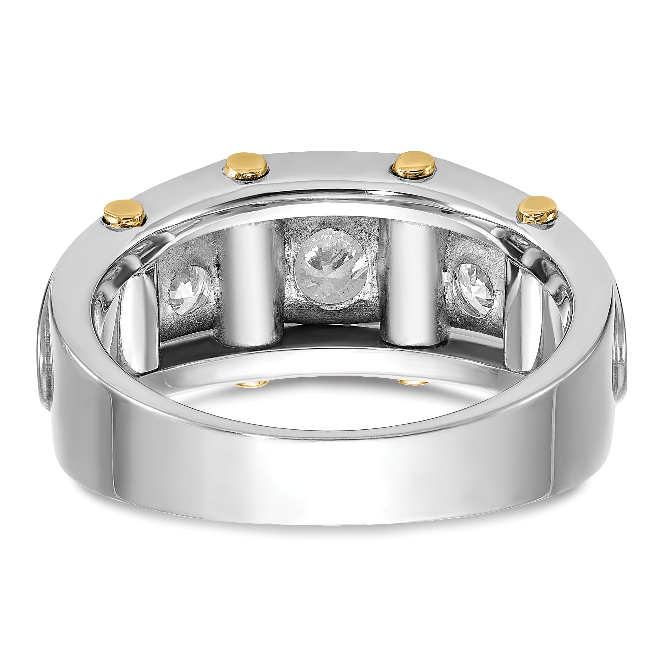 14k Two-tone Gold Men's 1 carat Diamond Complete Ring