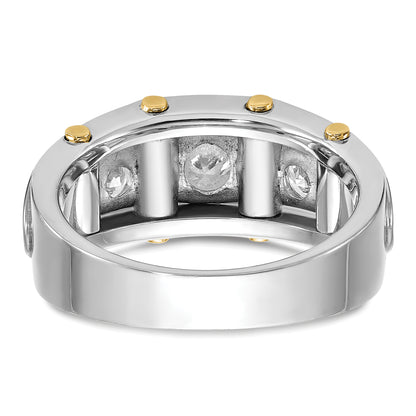 14k Two-tone Gold Men's 1 carat Diamond Complete Ring
