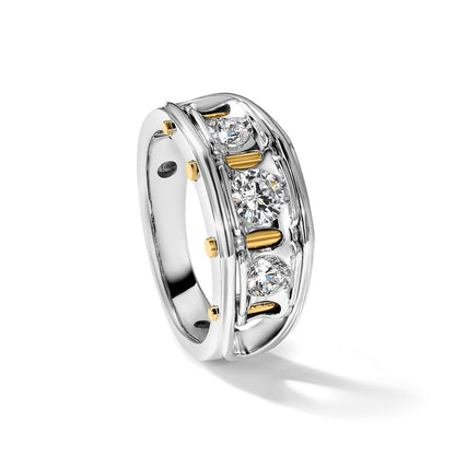 14k Two-tone Gold Men's 1 carat Diamond Complete Ring