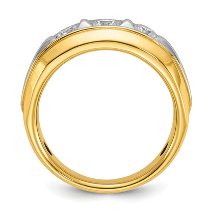 14k Two-tone Gold Men's 3/4 carat Diamond Complete Ring